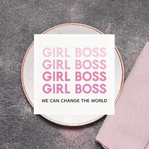 Modern Pink Girl Boss Bestes Girl-Geschenk Serviette