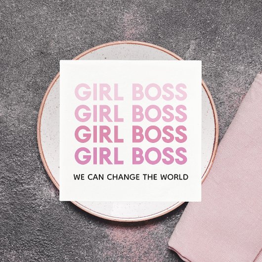 Modern Pink Girl Boss Bestes Girl-Geschenk Serviette