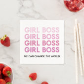 Modern Pink Girl Boss Bestes Girl-Geschenk Serviette (Beispiel)