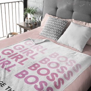 Modern Pink Girl Boss Bestes Girl-Geschenk Sherpadecke