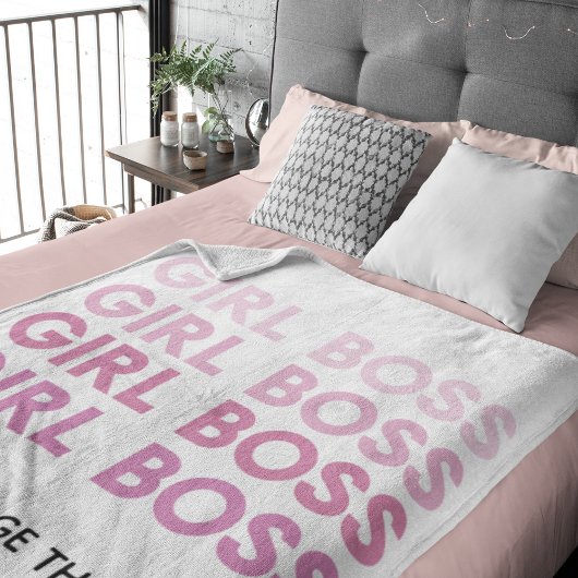 Modern Pink Girl Boss Bestes Girl-Geschenk Sherpadecke