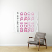 Modern Pink Girl Boss Bestes Girl-Geschenk Wandteppich (Beispiel (Horizontal))