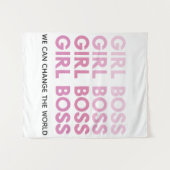Modern Pink Girl Boss Bestes Girl-Geschenk Wandteppich (Vorderseite (Horizontal))