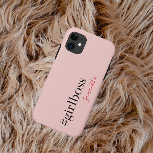 Modern Pink Girl Boss & Name Best Girly Case-Mate iPhone Hülle