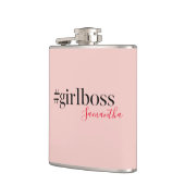 Modern Pink Girl Boss & Name Best Girly Flachmann (Links)