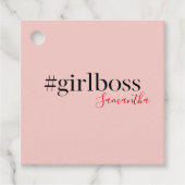Modern Pink Girl Boss & Name Best Girly Geschenkanhänger (Vorderseite)