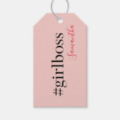 Modern Pink Girl Boss & Name Best Girly Geschenkanhänger (Vorderseite)