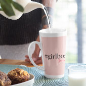 Modern Pink Girl Boss & Name Best Girly Milchtasse