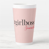 Modern Pink Girl Boss & Name Best Girly Milchtasse (Vorderseite)