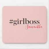 Modern Pink Girl Boss & Name Best Girly Mousepad (Vorne)