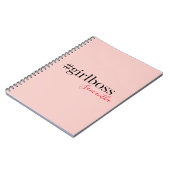 Modern Pink Girl Boss & Name Best Girly Notizblock (Linke Seite)