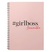 Modern Pink Girl Boss & Name Best Girly Notizblock (Vorderseite)