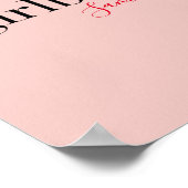 Modern Pink Girl Boss & Name Best Girly Poster (Ecke)