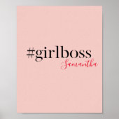 Modern Pink Girl Boss & Name Best Girly Poster (Vorne)