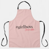 Modern Pink Girl Boss & Name Best Girly Schürze (Vorderseite)
