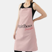 Modern Pink Girl Boss & Name Best Girly Schürze (InSitu)