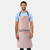 Modern Pink Girl Boss & Name Best Girly Schürze (Getragen)