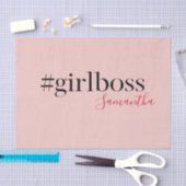 Modern Pink Girl Boss & Name Best Girly Seidenpapier (Handwerk)