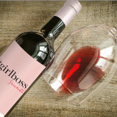 Modern Pink Girl Boss & Name Best Girly Weinetikett