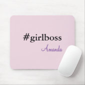 Modern Pink Girl Boss & Name | beste Girly Mousepa Mousepad (Mit Mouse)