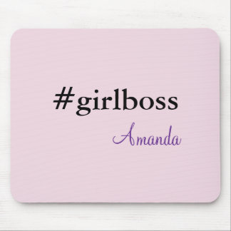 Modern Pink Girl Boss & Name | beste Girly Mousepa Mousepad