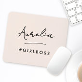 Modern Pink Girl Boss Script Name Bestes Girl-Gesc Mousepad