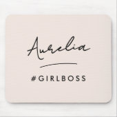 Modern Pink Girl Boss Script Name Bestes Girl-Gesc Mousepad (Vorne)