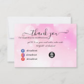 Modern Pink Girly Gradient Danke-Card Dankeskarte (Vorderseite)