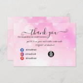 Modern Pink Girly Gradient Danke-Card Dankeskarte (Vorne/Hinten)