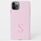 Modern Pink Girly Monogram Stilvoller Name iPhone Hülle (Rückseite)