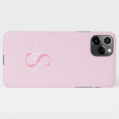 Modern Pink Girly Monogram Stilvoller Name iPhone Hülle (Rückseite (Horizontal))