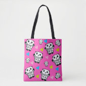 Modern Pink Girly Niedlich Kawaii Panda Bärenherze Tasche (Vorderseite)