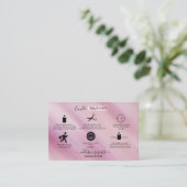 Modern Pink Glam Iridescent Sparkle Pflege Bauch Visitenkarte (Stehend Vorderseite)