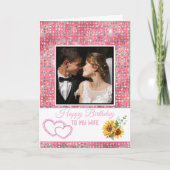 Modern Pink Glitter Happy Birthday to My Wife Karte (Vorderseite)