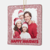 Modern Pink Glitter Photo | Christmas Ornament (Links)