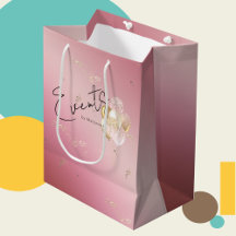 Modern Pink Glitzer Balloons Promo Gift Bag