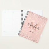 Modern Pink Glitzer Monogram Name 2026 Planer (Anzeige)
