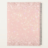 Modern Pink Glitzer Monogram Name 2026 Planer (Rückseite)