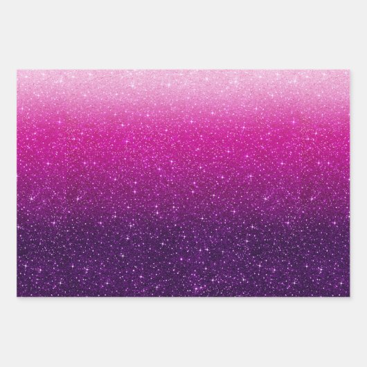 Modern Pink Glitzer Pattern ombre Geschenkpapier Set (Vorderseite 3)