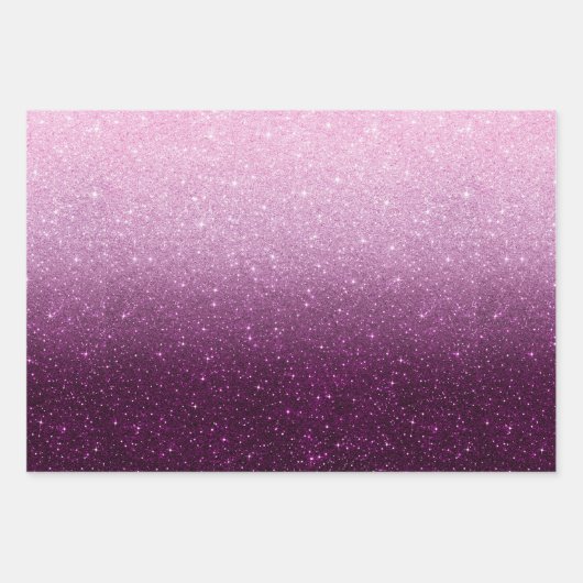 Modern Pink Glitzer Pattern ombre Geschenkpapier Set (Vorderseite 2)
