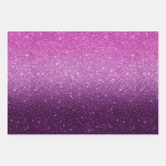 Modern Pink Glitzer Pattern ombre Geschenkpapier Set (Vorderseite)