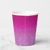 Modern Pink Glitzer Pattern ombre Pappbecher (Rechts)