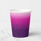 Modern Pink Glitzer Pattern ombre Pappbecher (Links)