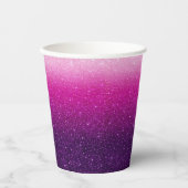 Modern Pink Glitzer Pattern ombre Pappbecher (Vorderseite)