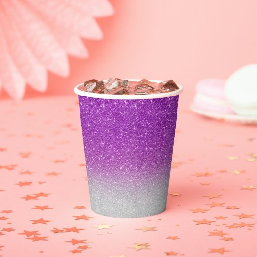 Modern Pink Glitzer Pattern ombre Pappbecher (Insitu)