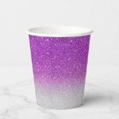 Modern Pink Glitzer Pattern ombre Pappbecher (Rückseite)