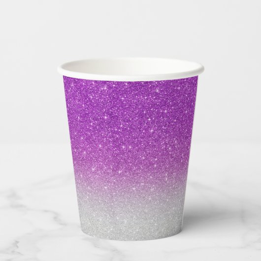 Modern Pink Glitzer Pattern ombre Pappbecher (Rückseite)