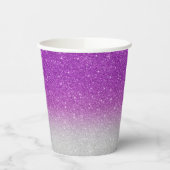 Modern Pink Glitzer Pattern ombre Pappbecher (Links)