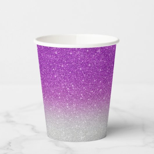 Modern Pink Glitzer Pattern ombre Pappbecher (Links)