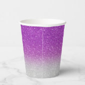 Modern Pink Glitzer Pattern ombre Pappbecher (Rechts)